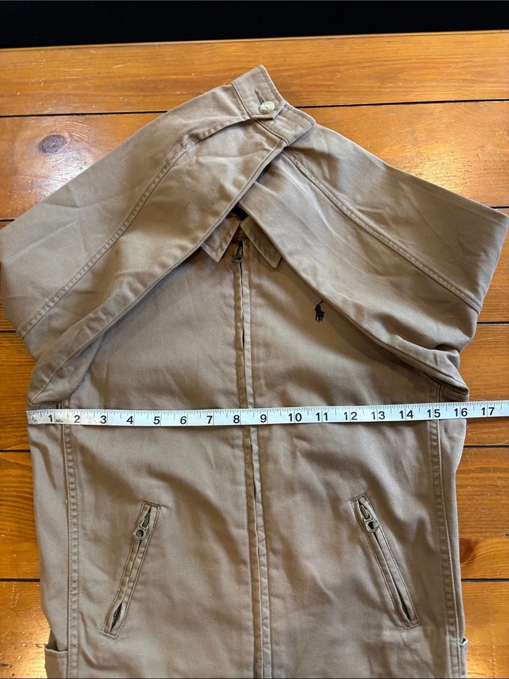 Polo by Ralph Lauren Dark Tan Zip Collar Windbreaker Jacket Boys Size 7 EUC